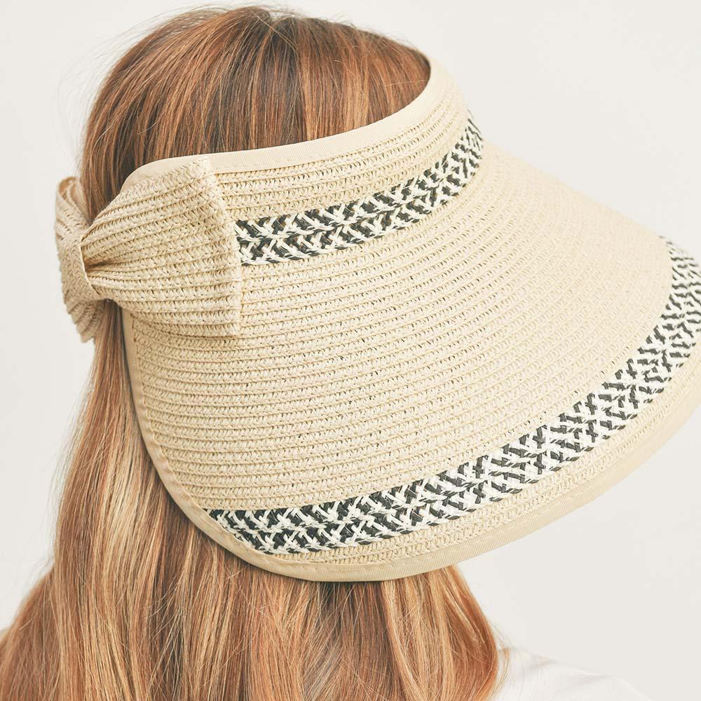 Braid Detailed Roll Up Foldable Visor Straw Sun Hat - Jewelry Store by Erik Rayo