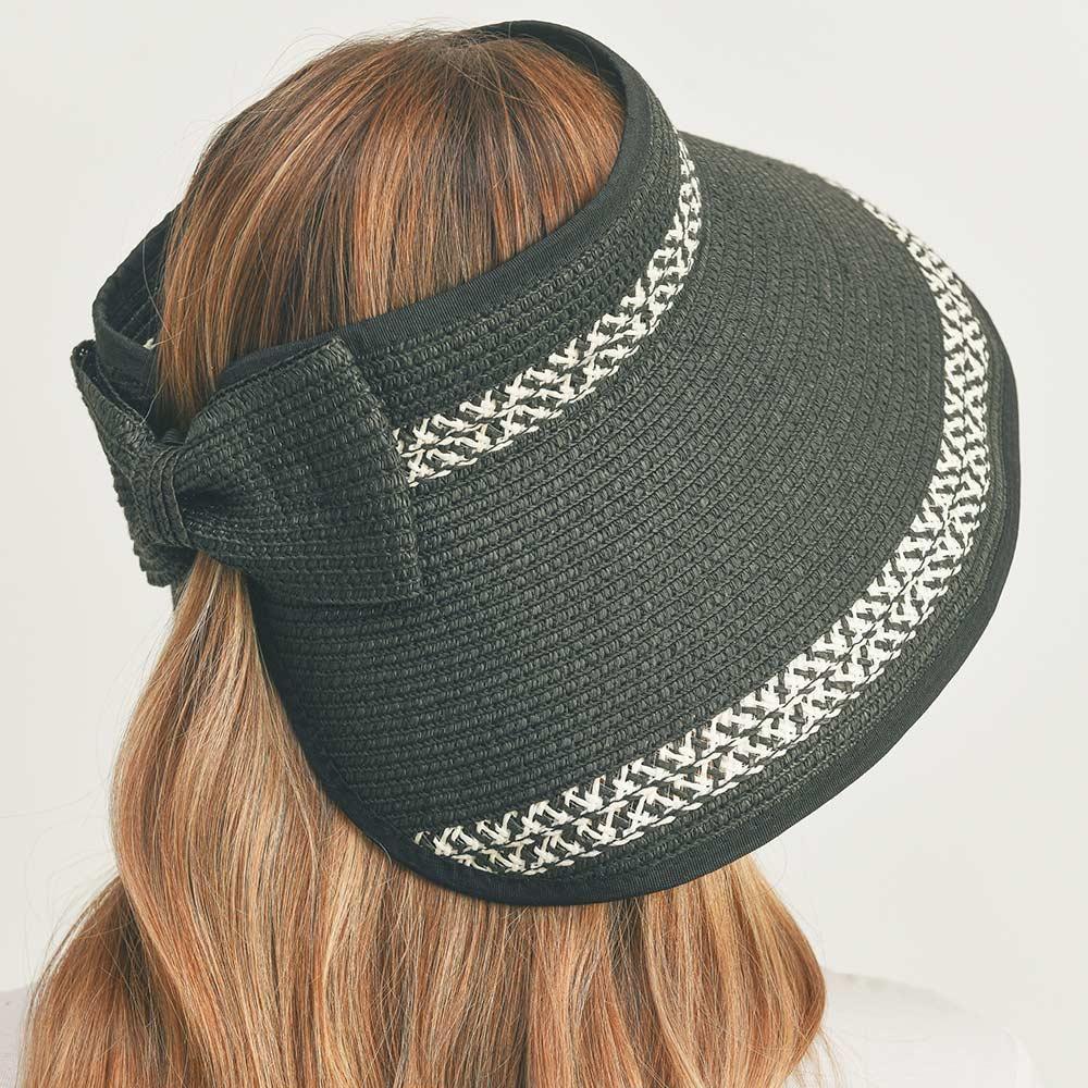 Braid Detailed Roll Up Foldable Visor Straw Sun Hat - Jewelry Store by Erik Rayo