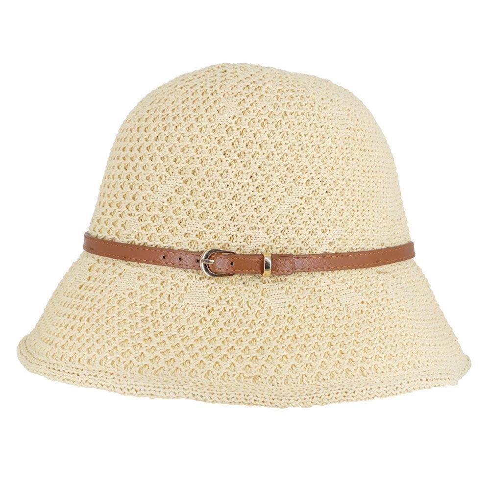 Faux Leather Band Sun Hat - Jewelry Store by Erik Rayo