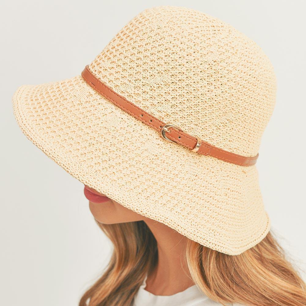 Faux Leather Band Sun Hat - Jewelry Store by Erik Rayo