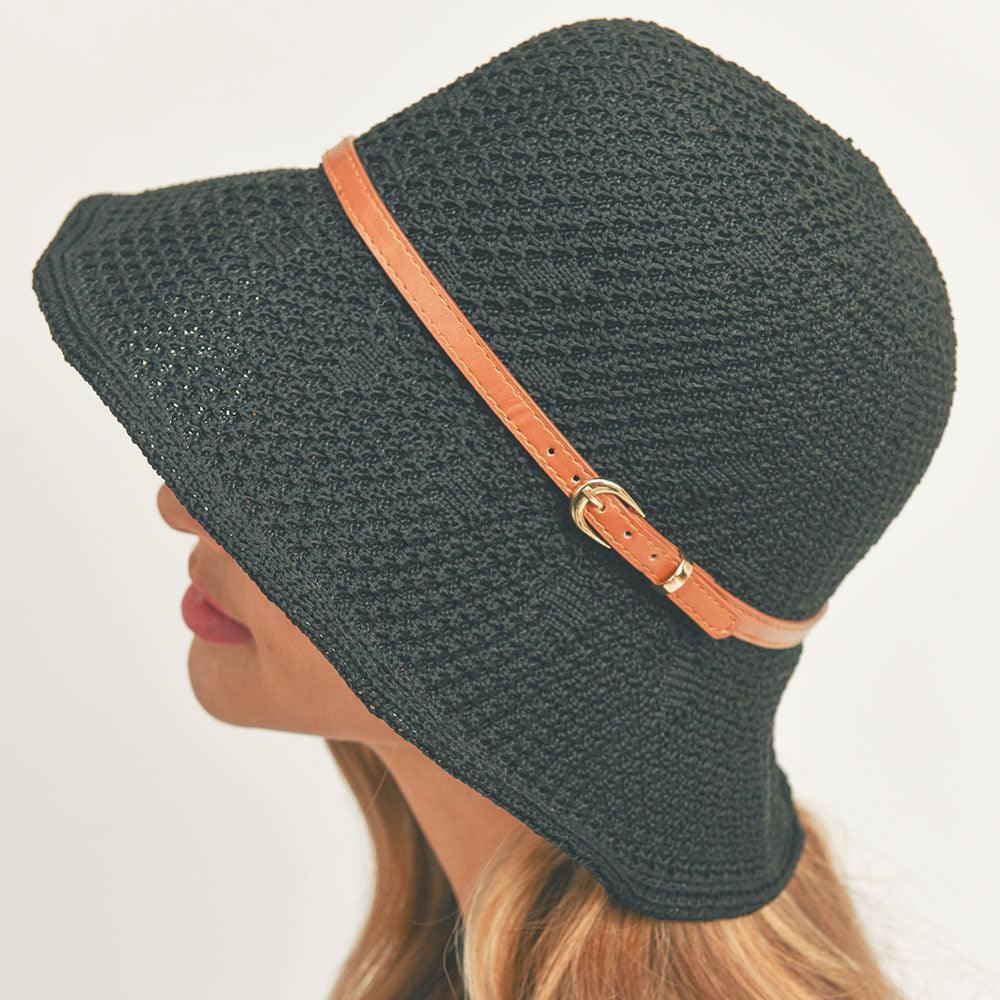 Faux Leather Band Sun Hat - Jewelry Store by Erik Rayo