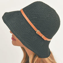 Load image into Gallery viewer, Faux Leather Band Sun Hat
