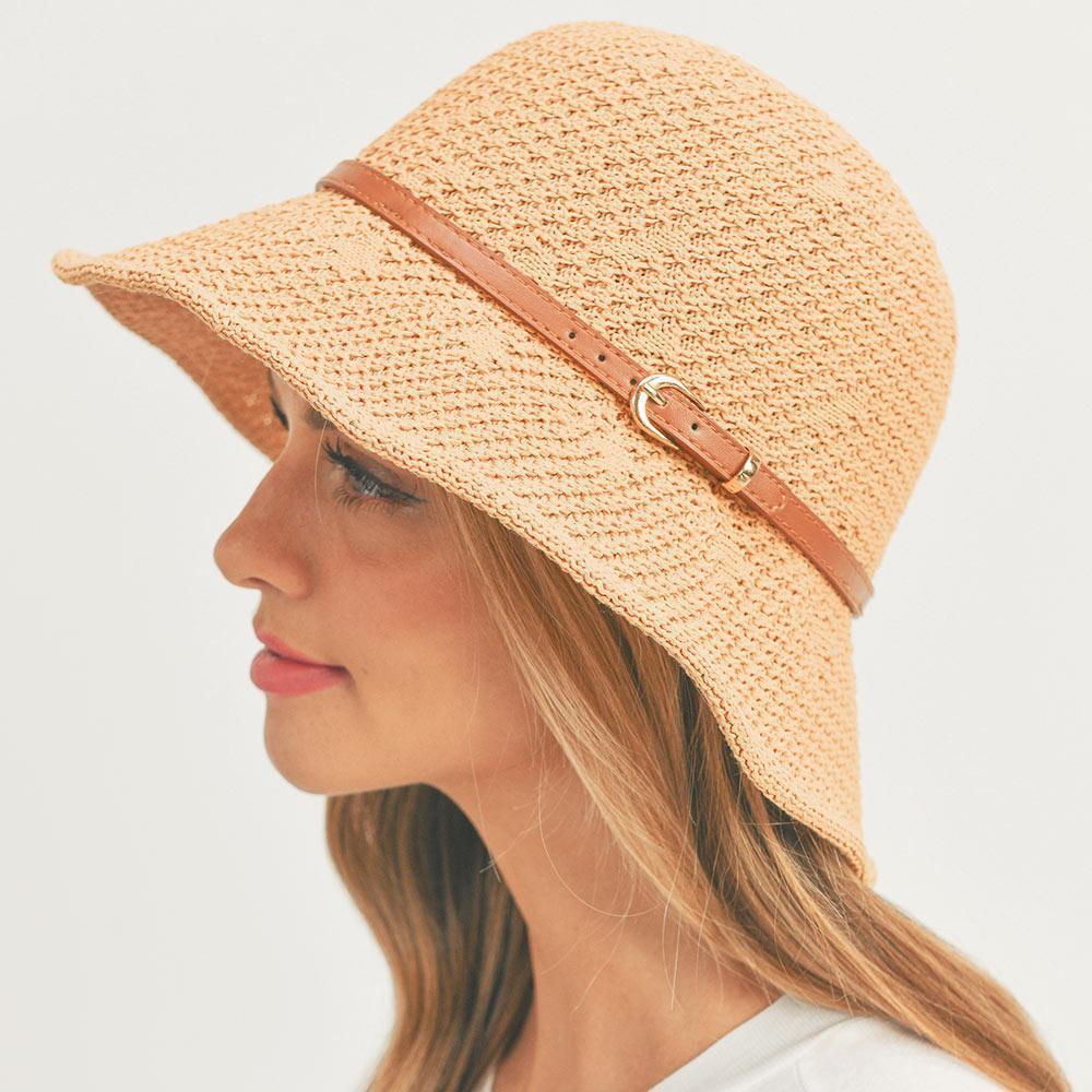 Faux Leather Band Sun Hat - Jewelry Store by Erik Rayo