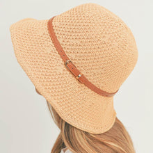 Load image into Gallery viewer, Faux Leather Band Sun Hat
