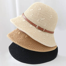 Load image into Gallery viewer, Faux Leather Band Sun Hat

