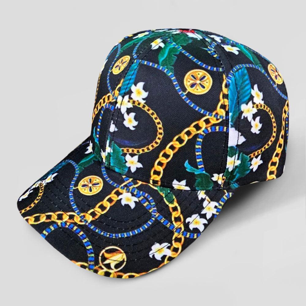 Flower Chain Patterned Baseball Cap - Jewelry Store by Erik Rayo