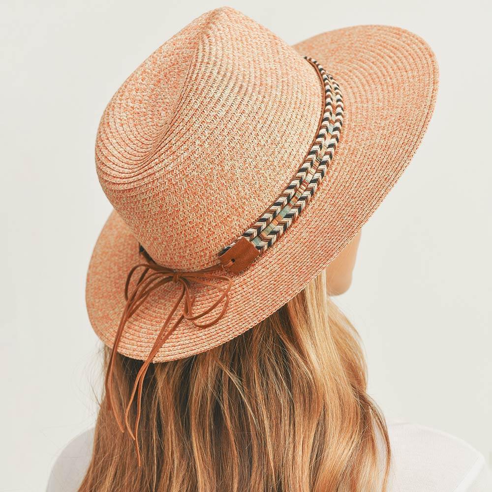 Multi Color Braided Band Straw Panama Sun Hat - Jewelry Store by Erik Rayo