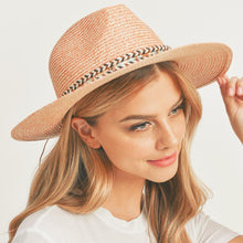 Load image into Gallery viewer, Multi Color Braided Band Straw Panama Sun Hat
