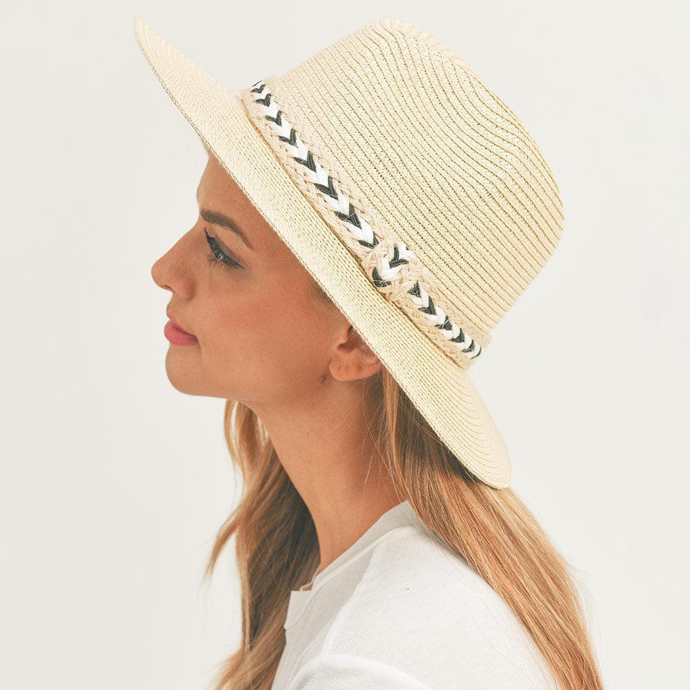 Braided Jute Band Straw Panama Sun Hat - Jewelry Store by Erik Rayo