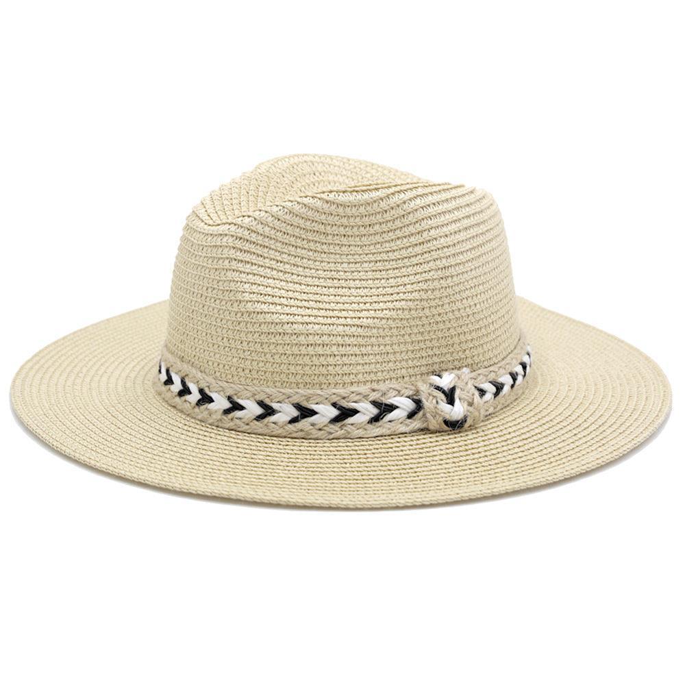 Braided Jute Band Straw Panama Sun Hat - Jewelry Store by Erik Rayo