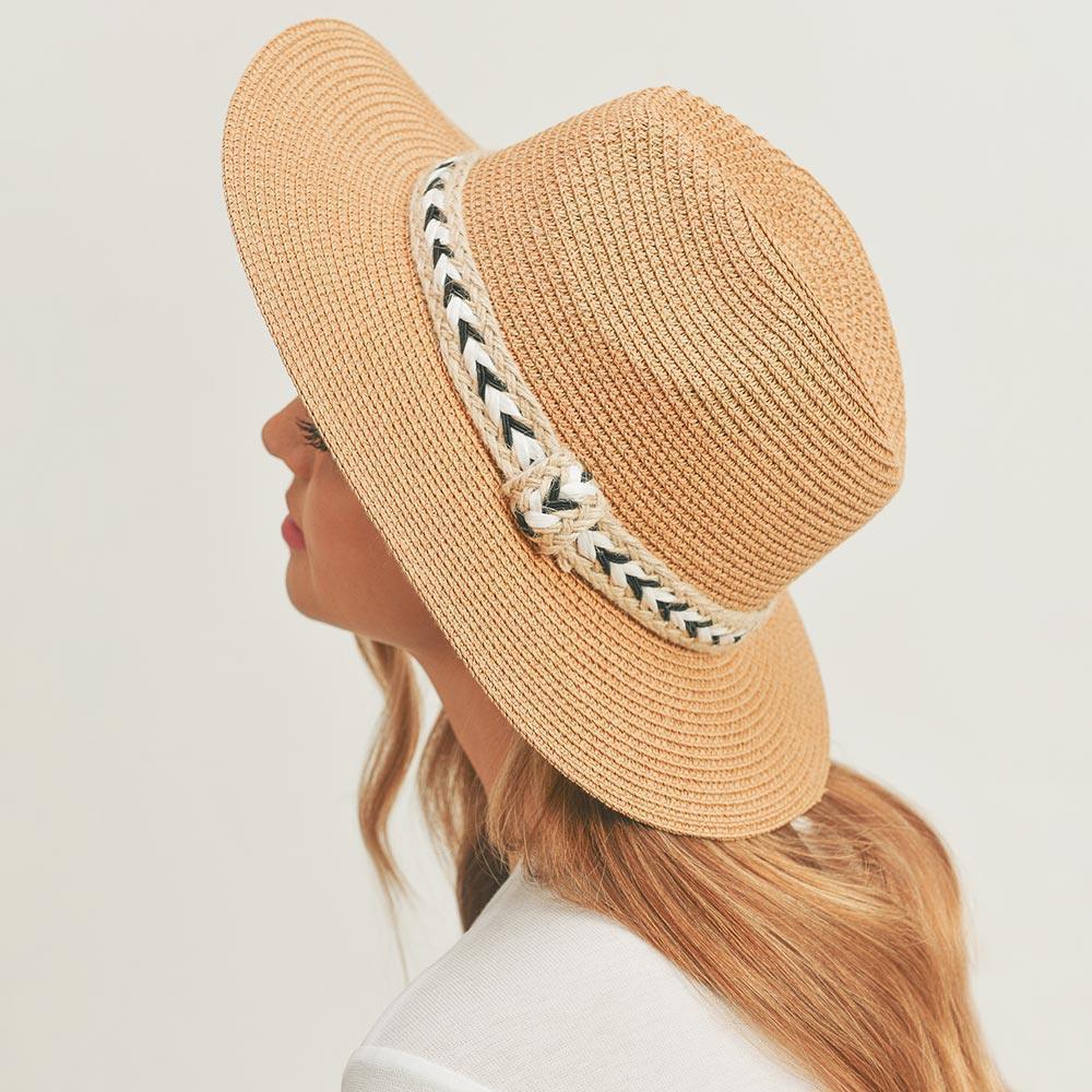 Braided Jute Band Straw Panama Sun Hat - Jewelry Store by Erik Rayo