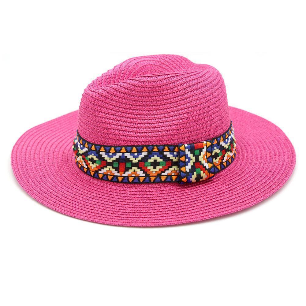 Aztec Band Straw Panama Sun Hat - Jewelry Store by Erik Rayo