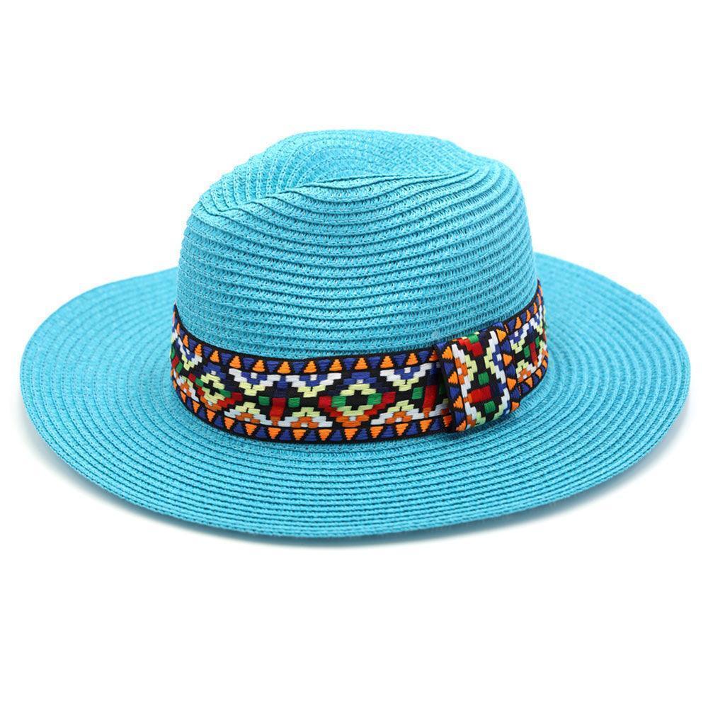 Aztec Band Straw Panama Sun Hat - Jewelry Store by Erik Rayo
