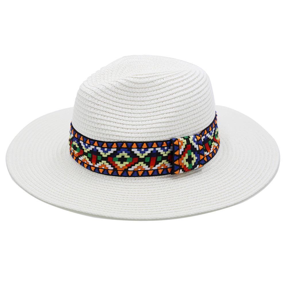 Aztec Band Straw Panama Sun Hat - Jewelry Store by Erik Rayo