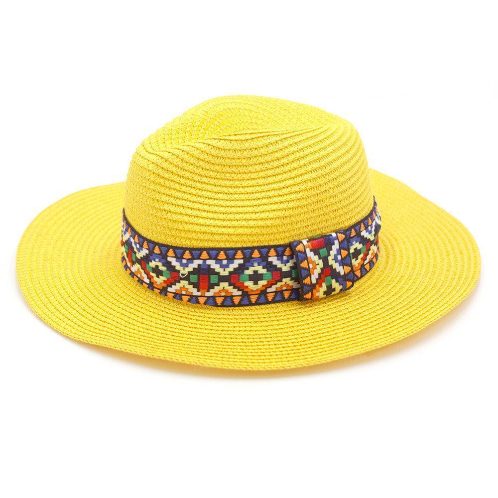 Aztec Band Straw Panama Sun Hat - Jewelry Store by Erik Rayo