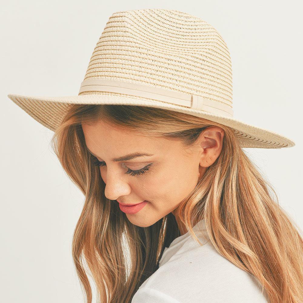 Bon Voyage Sequin Message Straw Panama Sun Hat - Jewelry Store by Erik Rayo