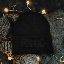 Load image into Gallery viewer, Queen Message Solid Knit Beanie Hat
