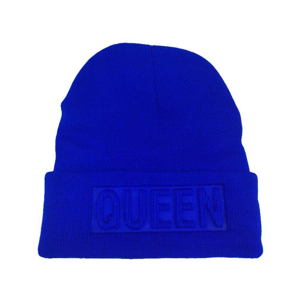 Queen Message Solid Knit Beanie Hat - Jewelry Store by Erik Rayo