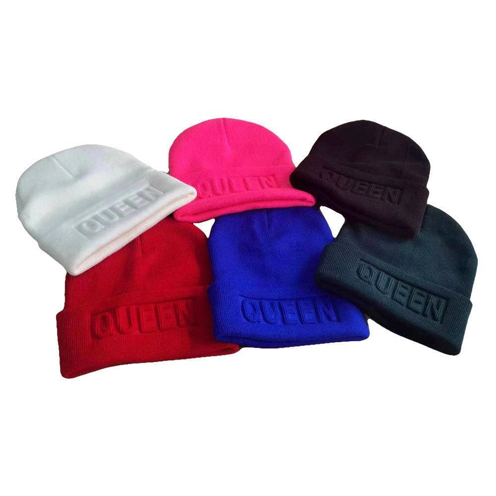 Queen Message Solid Knit Beanie Hat - Jewelry Store by Erik Rayo
