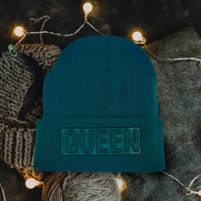 Load image into Gallery viewer, Queen Message Solid Knit Beanie Hat
