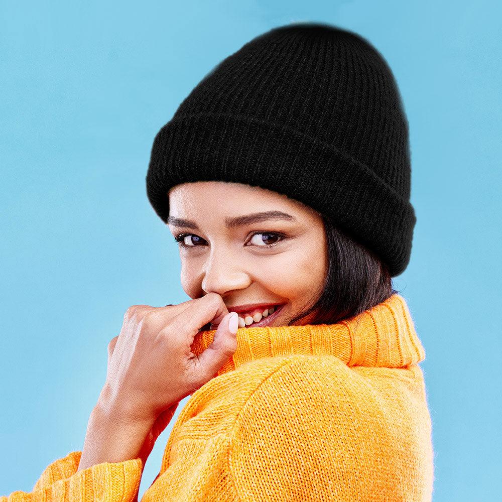 Solid Knit Beanie Hat