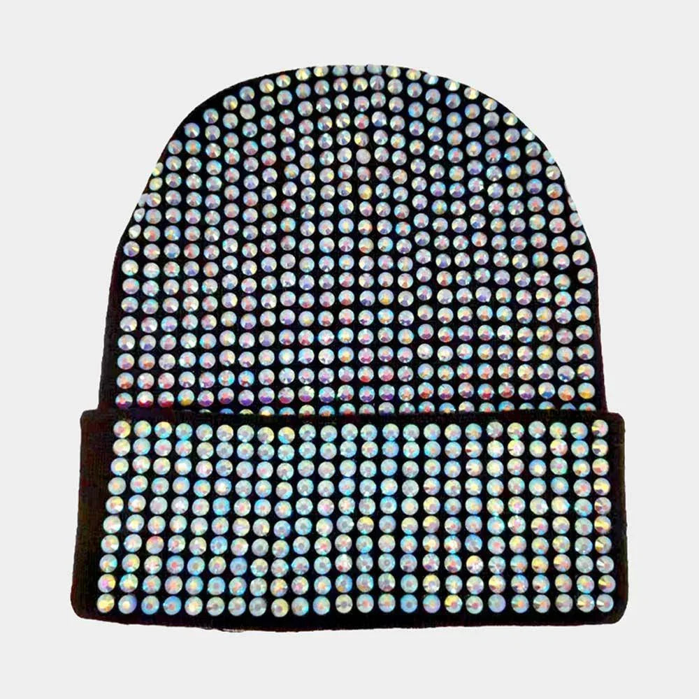 Studded Solid Knit Beanie Hat - Jewelry Store by Erik Rayo