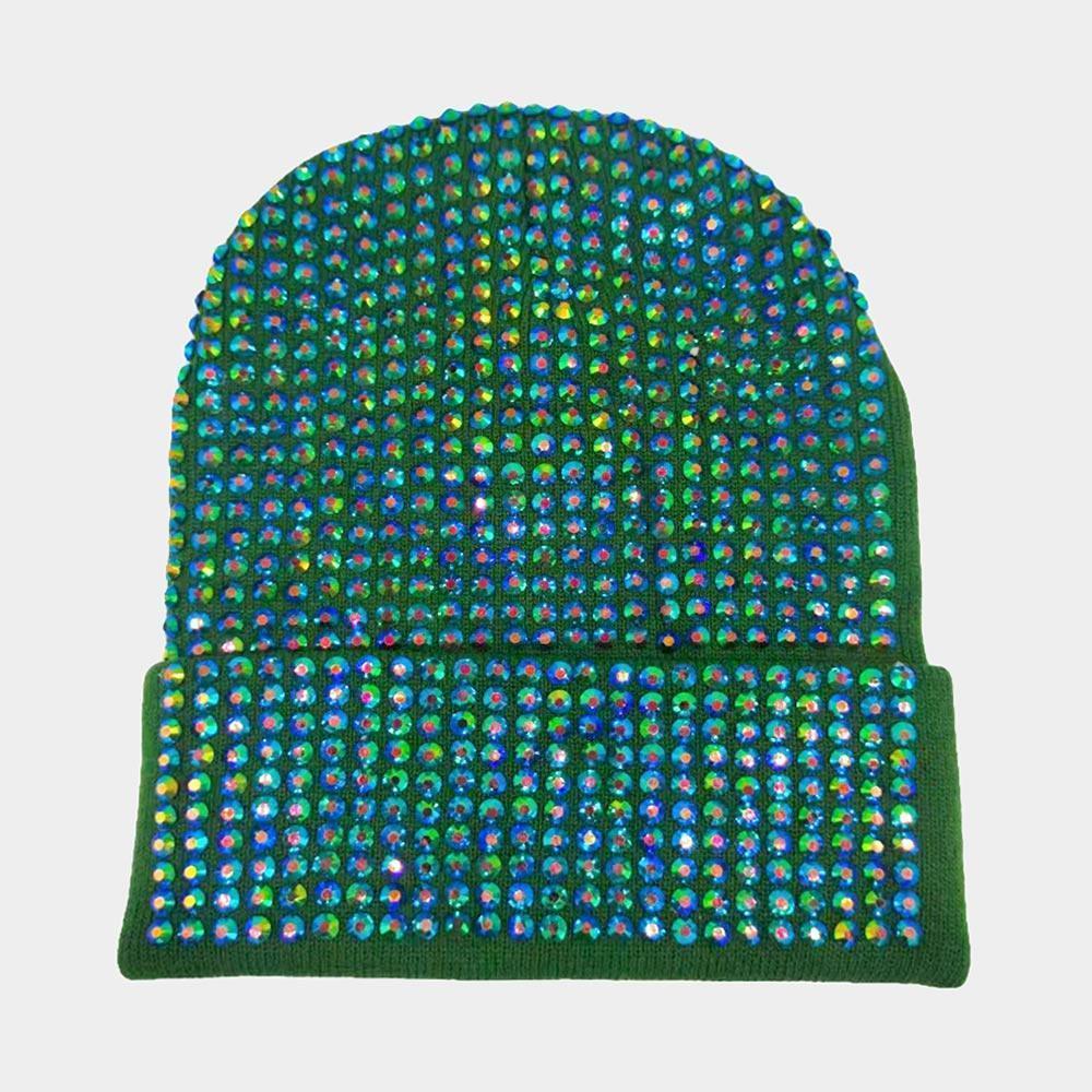 Studded Solid Knit Beanie Hat - Jewelry Store by Erik Rayo