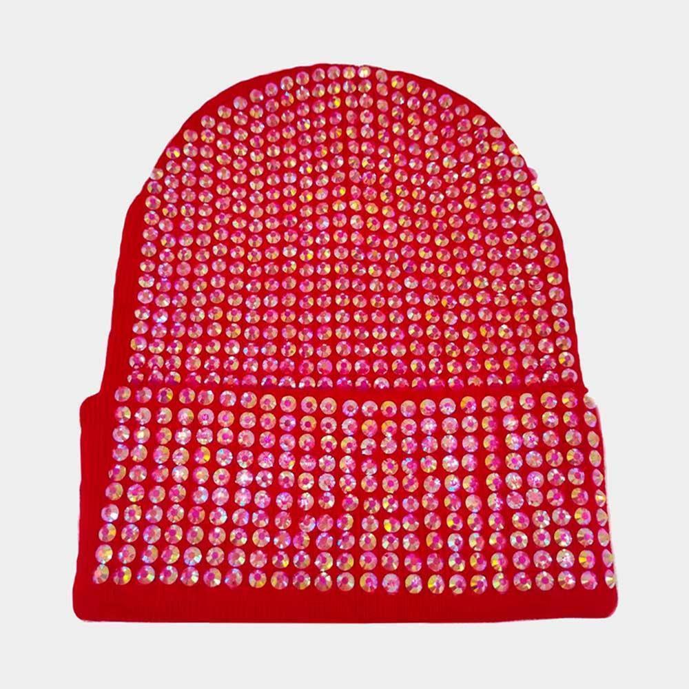 Studded Solid Knit Beanie Hat - Jewelry Store by Erik Rayo