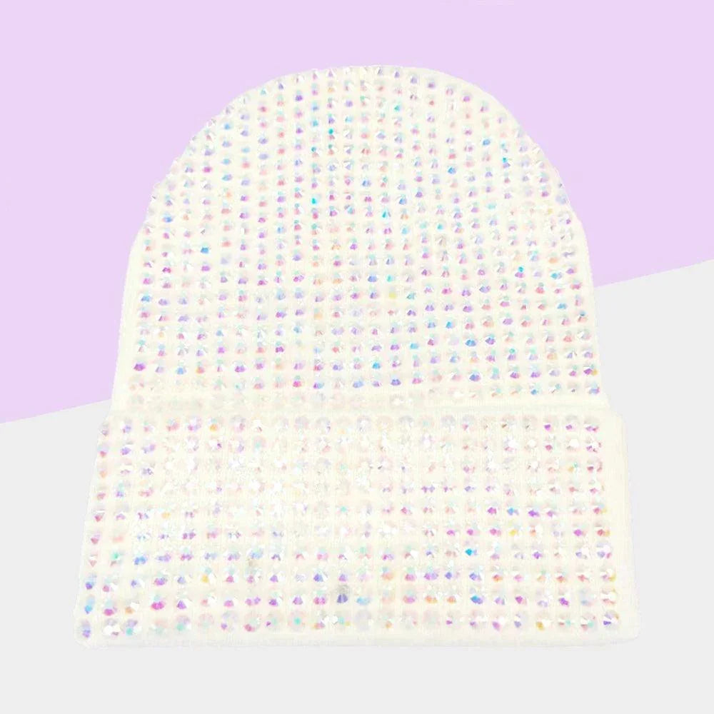 Studded Solid Knit Beanie Hat - Jewelry Store by Erik Rayo