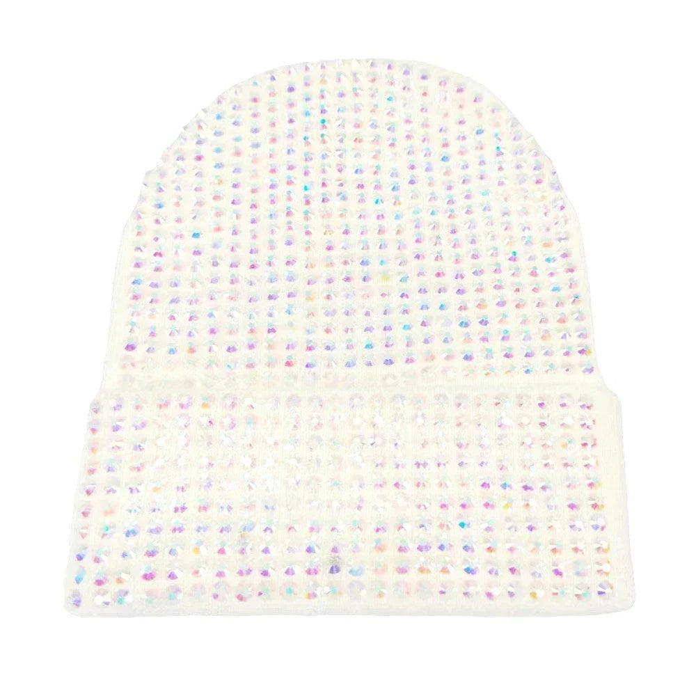 Studded Solid Knit Beanie Hat - Jewelry Store by Erik Rayo