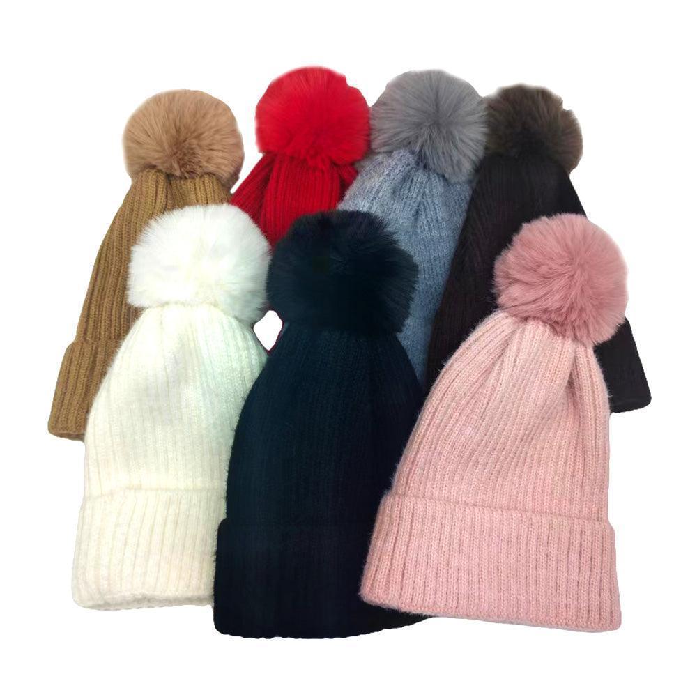 Solid Knit Pom Pom Beanie Hat - Jewelry Store by Erik Rayo