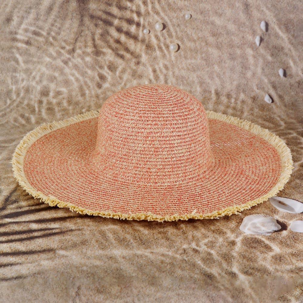 Frayed Two Tone Mixed Color Straw Floppy Hat - Jewelry Store by Erik Rayo