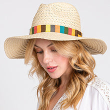 Load image into Gallery viewer, Multi Color Stripe Band Straw Hat
