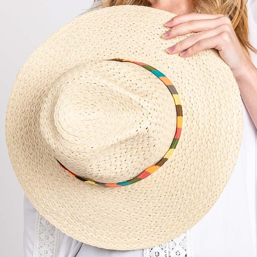 Multi Color Stripe Band Straw Hat - Jewelry Store by Erik Rayo