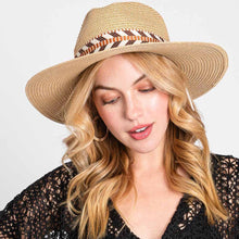 Load image into Gallery viewer, Aztec Pattern Band Straw Hat
