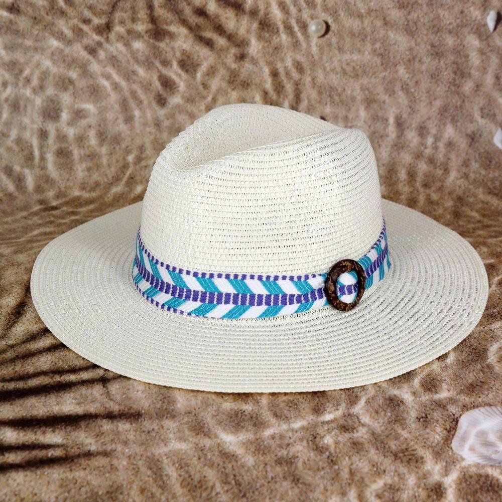 Aztec Pattern Band Straw Hat Ble Strap - Jewelry Store by Erik Rayo