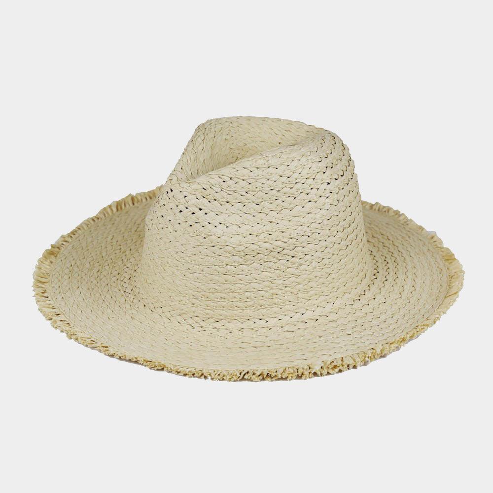 Frayed Solid Straw Sun Hat - Jewelry Store by Erik Rayo
