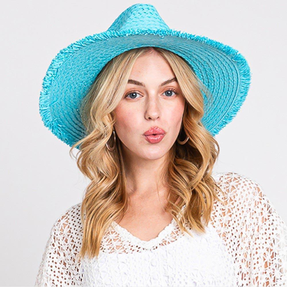 Frayed Solid Straw Sun Hat - Jewelry Store by Erik Rayo