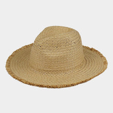 Load image into Gallery viewer, Frayed Solid Straw Sun Hat
