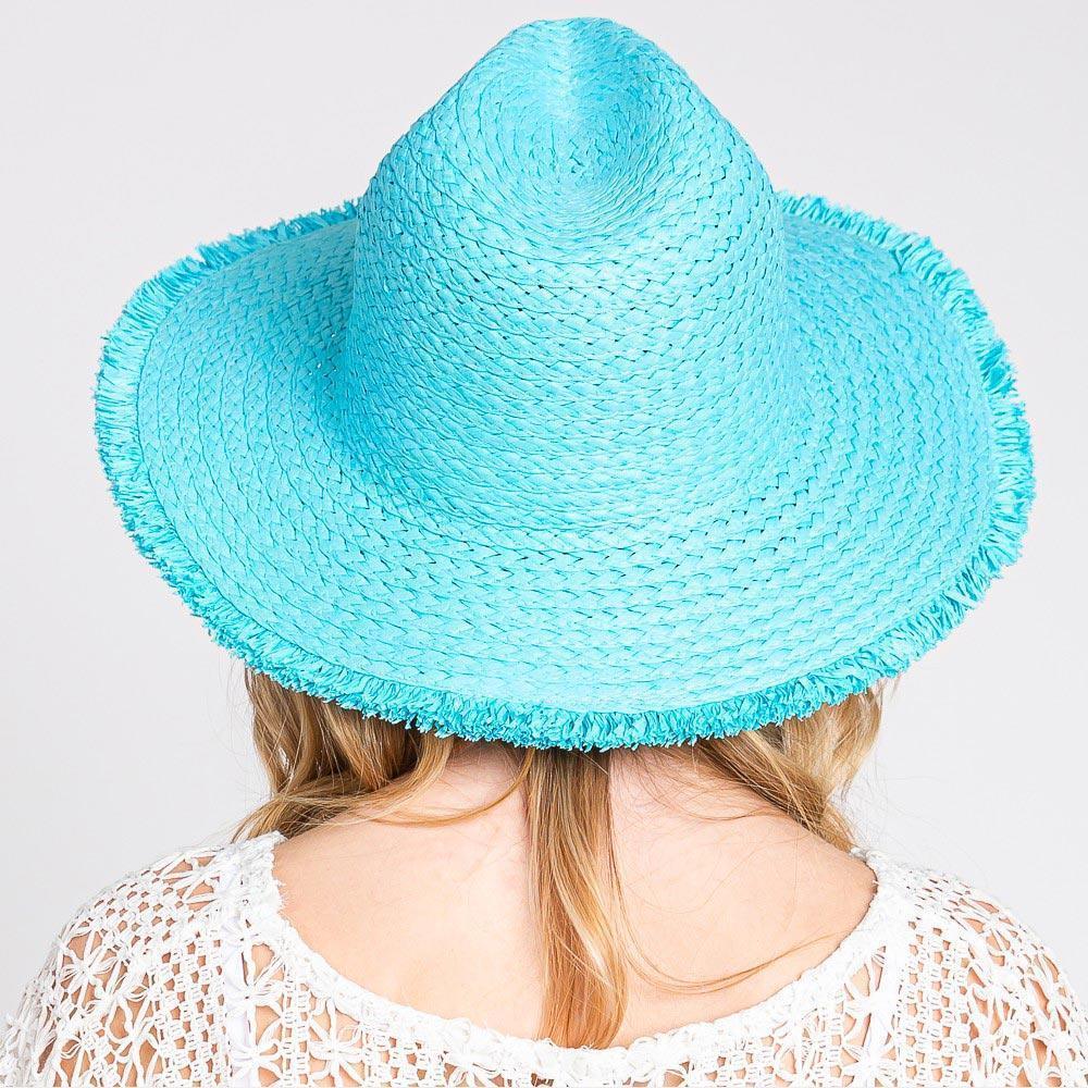 Frayed Solid Straw Sun Hat - Jewelry Store by Erik Rayo