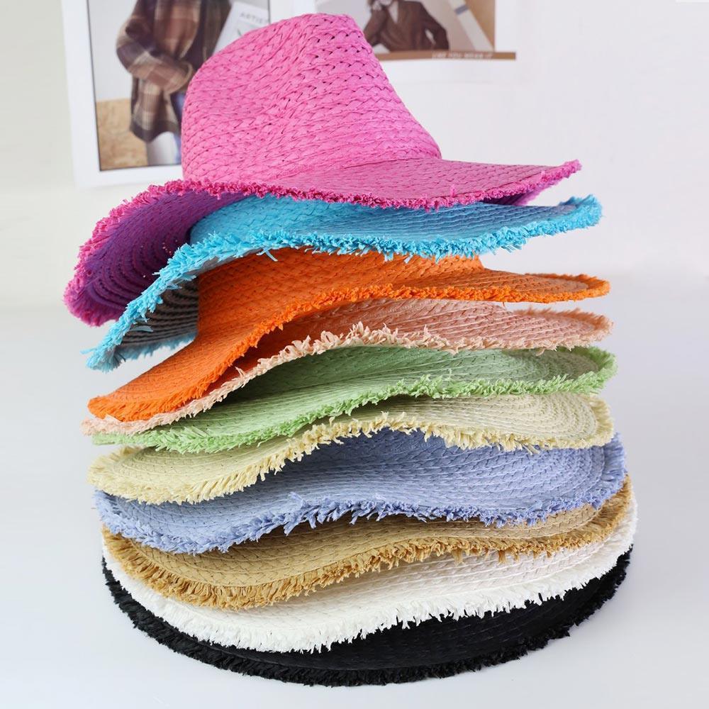 Frayed Solid Straw Sun Hat - Jewelry Store by Erik Rayo