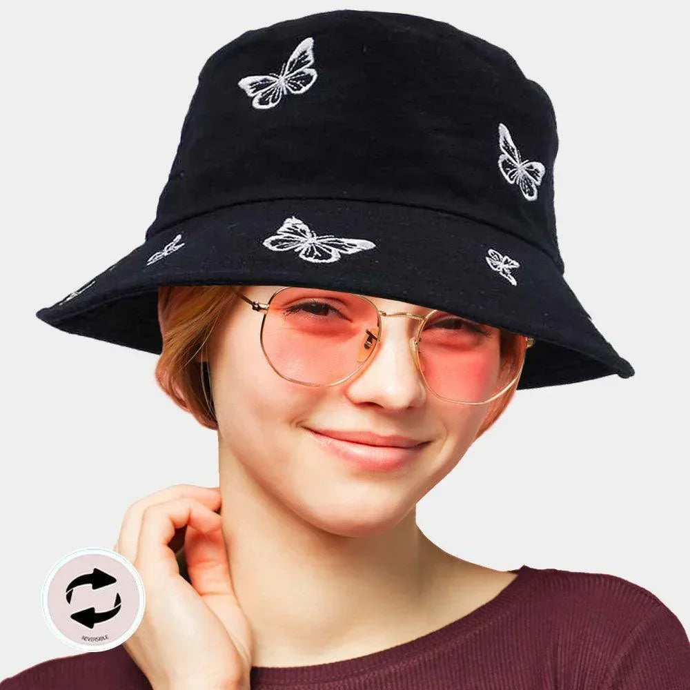 Reversible Butterfly Pattern Bucket Hat - Jewelry Store by Erik Rayo
