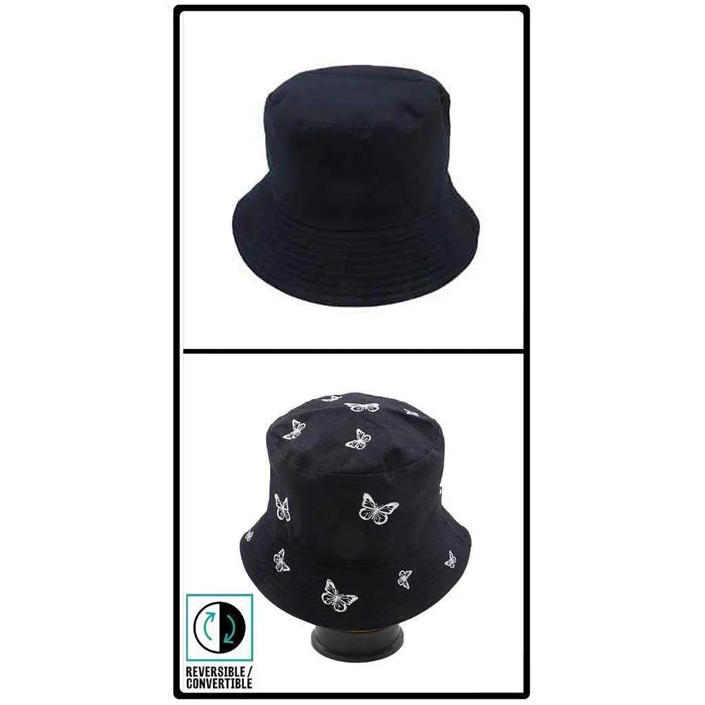 Reversible Butterfly Pattern Bucket Hat - Jewelry Store by Erik Rayo
