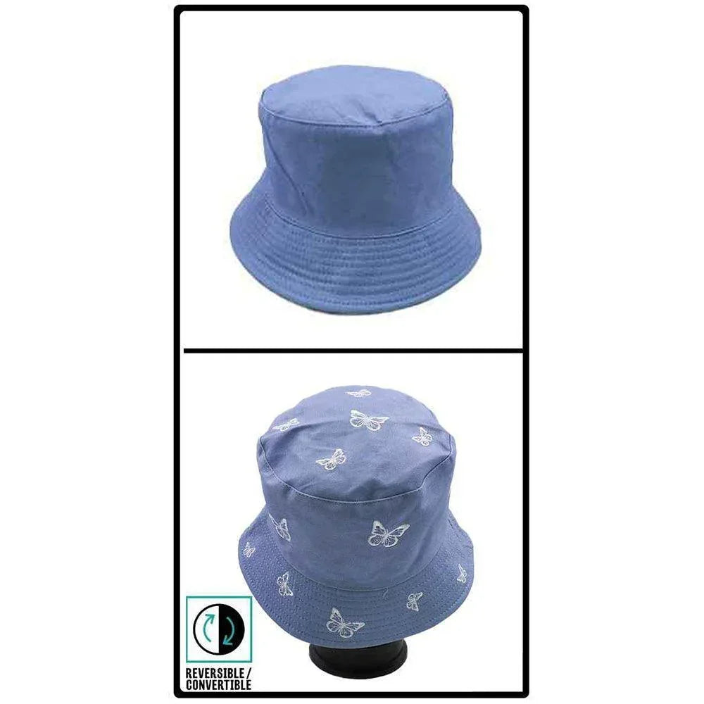 Reversible Butterfly Pattern Bucket Hat - Jewelry Store by Erik Rayo