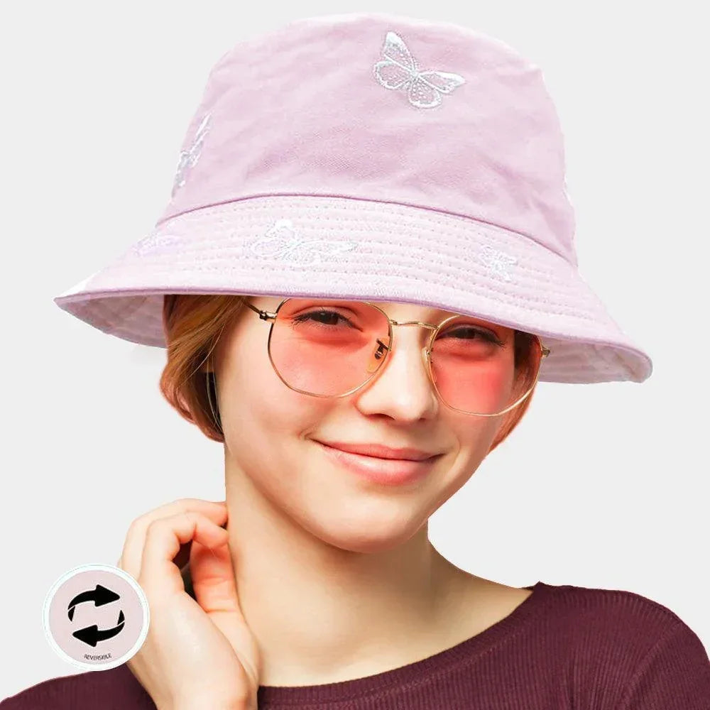 Reversible Butterfly Pattern Bucket Hat - Jewelry Store by Erik Rayo