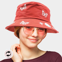 Load image into Gallery viewer, Reversible Butterfly Pattern Bucket Hat
