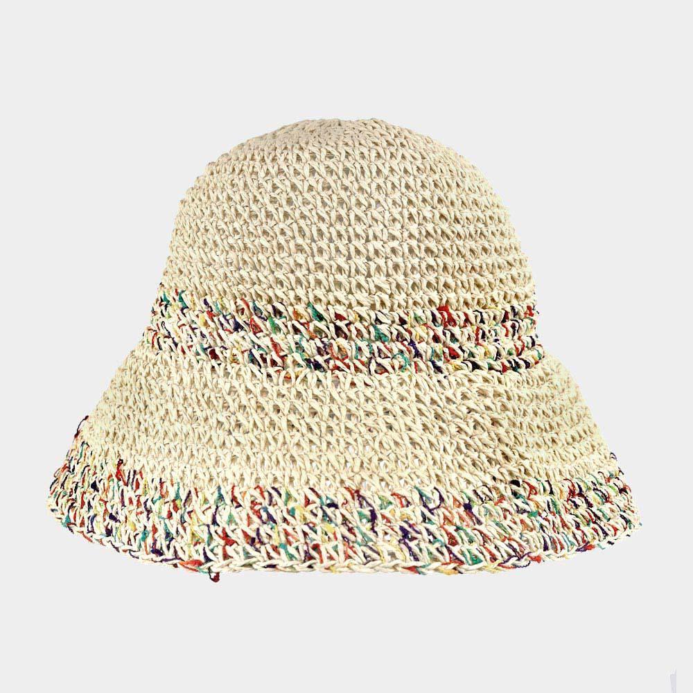 Multi Color Mixed Straw Bucket Hat - Jewelry Store by Erik Rayo