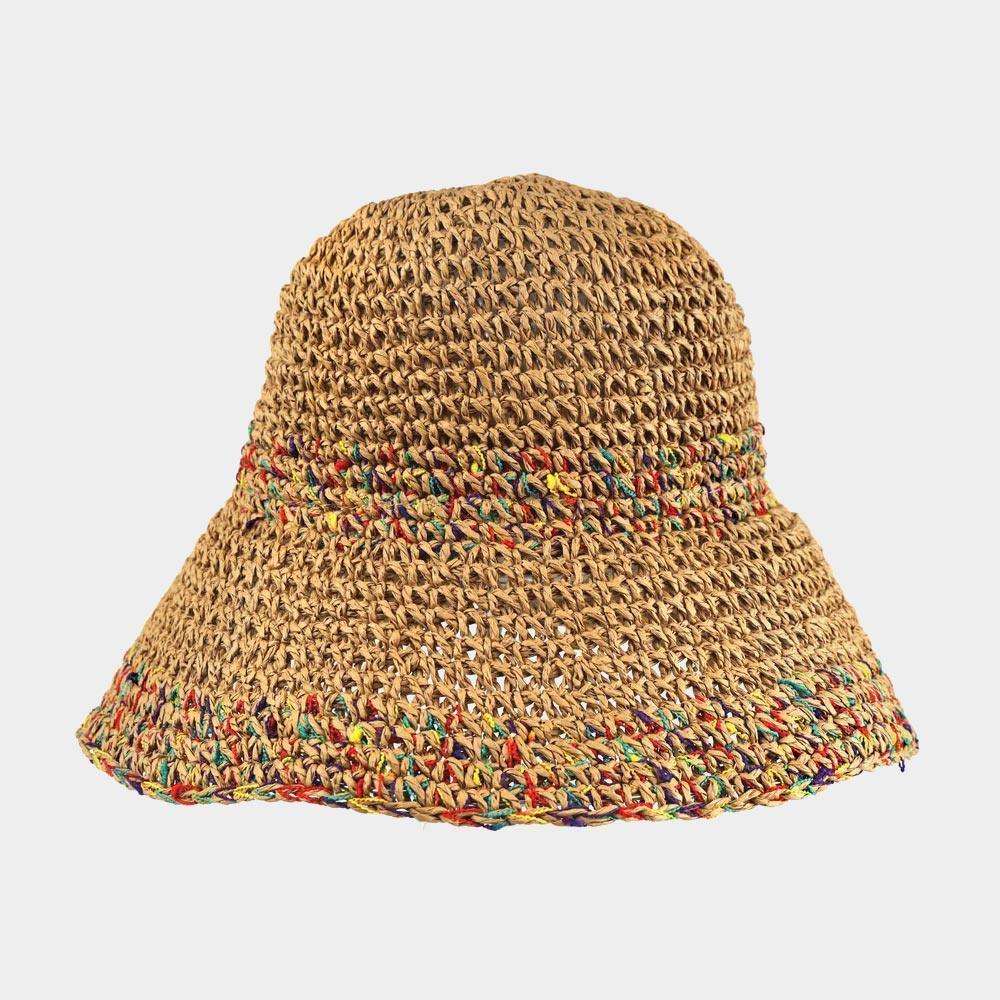 Multi Color Mixed Straw Bucket Hat - Jewelry Store by Erik Rayo