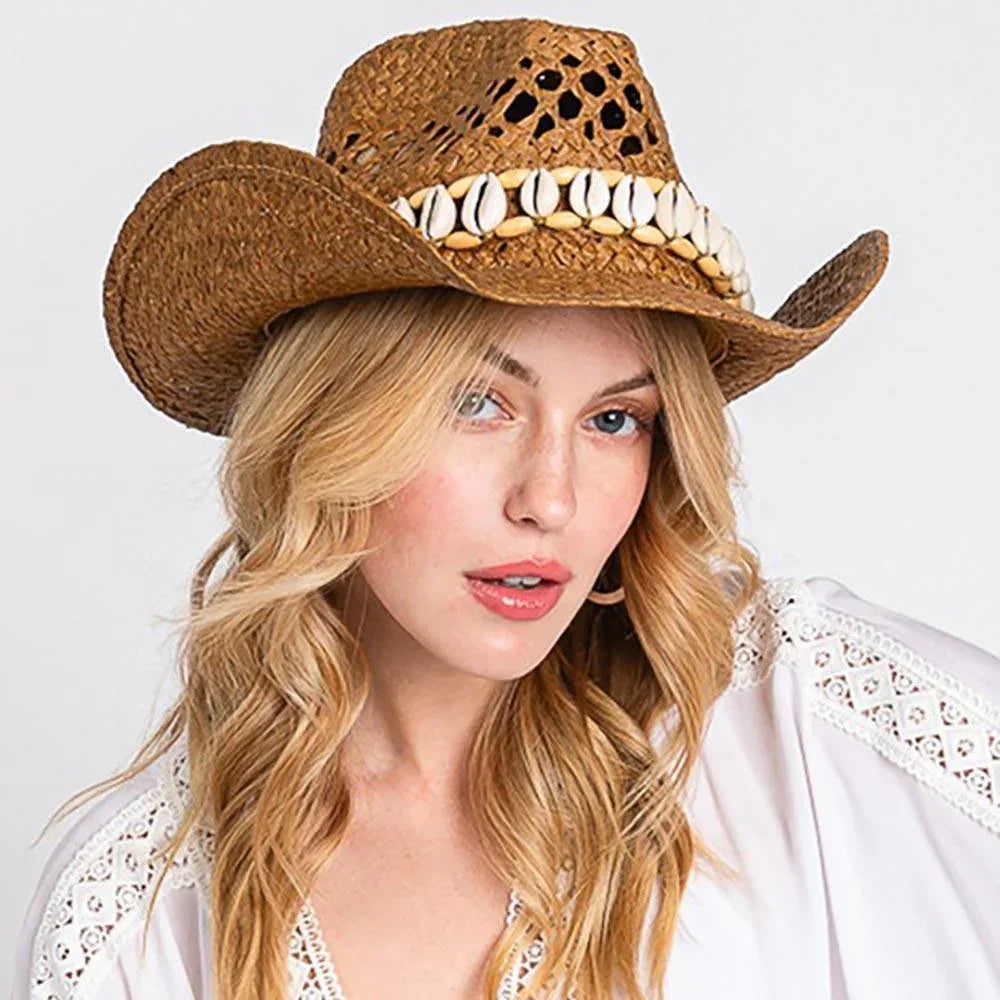 Seashells Band Cowboy Cowgirl Handmade Hat - Jewelry Store by Erik Rayo