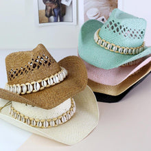 Load image into Gallery viewer, Seashells Band Cowboy Cowgirl Handmade Hat
